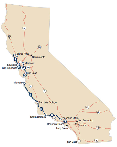 Tour of California Race Map