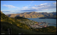 The port for Christchurch is Lyttelton, Lyttelton Harbour.jpg