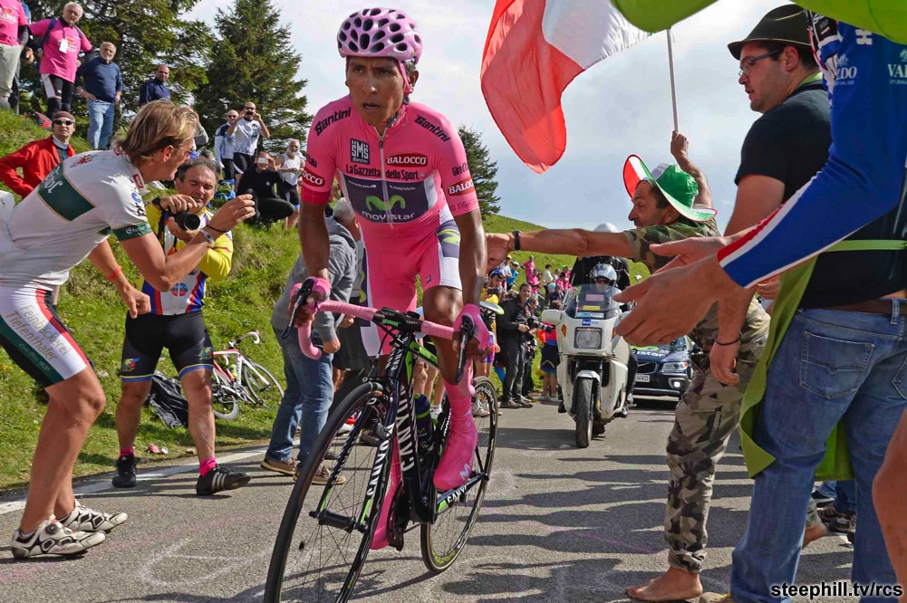 Race leader, Nairo Quintana (Movistar), was both resplendent and fast ...