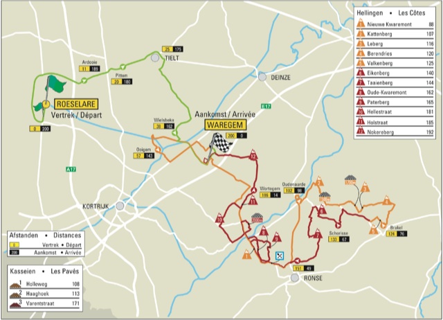 Photo: 2015 Dwars Door Vlaanderen Route Map . 