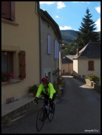 Passing through the narrow, clean streets in Alos.jpg