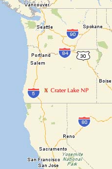 Crater Lake Locator Map