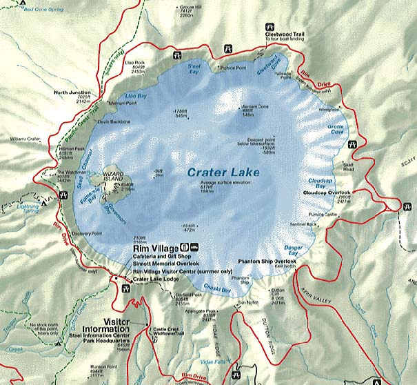 Crater Lake Park Map