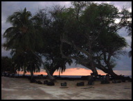 A grainy picture of Pu'uhonua o Honaunau National Historical Park at dusk.jpg